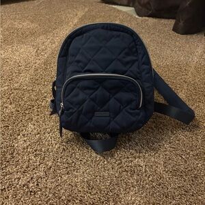Quilted Navy Backpack